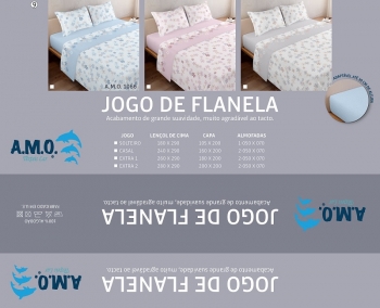 AMO 1066 Jogo Cama Flanela Desenho 9